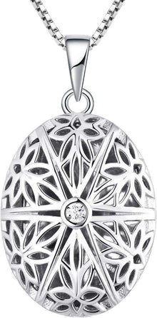 Foto Medaillon Kette Damen 925 Sterling Silber Anhänger Halskette