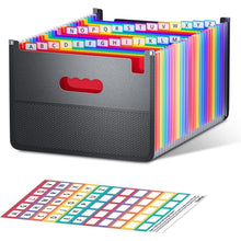 26 Fächer A4 Sortiermappe Organizer mit Netztasche & bunten