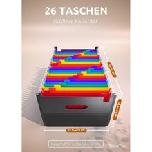 26 Fächer A4 Sortiermappe Organizer mit Netztasche & bunten
