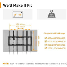 Neigbare TV Wandhalterung für 26-65 Zoll Flach/Curved TV