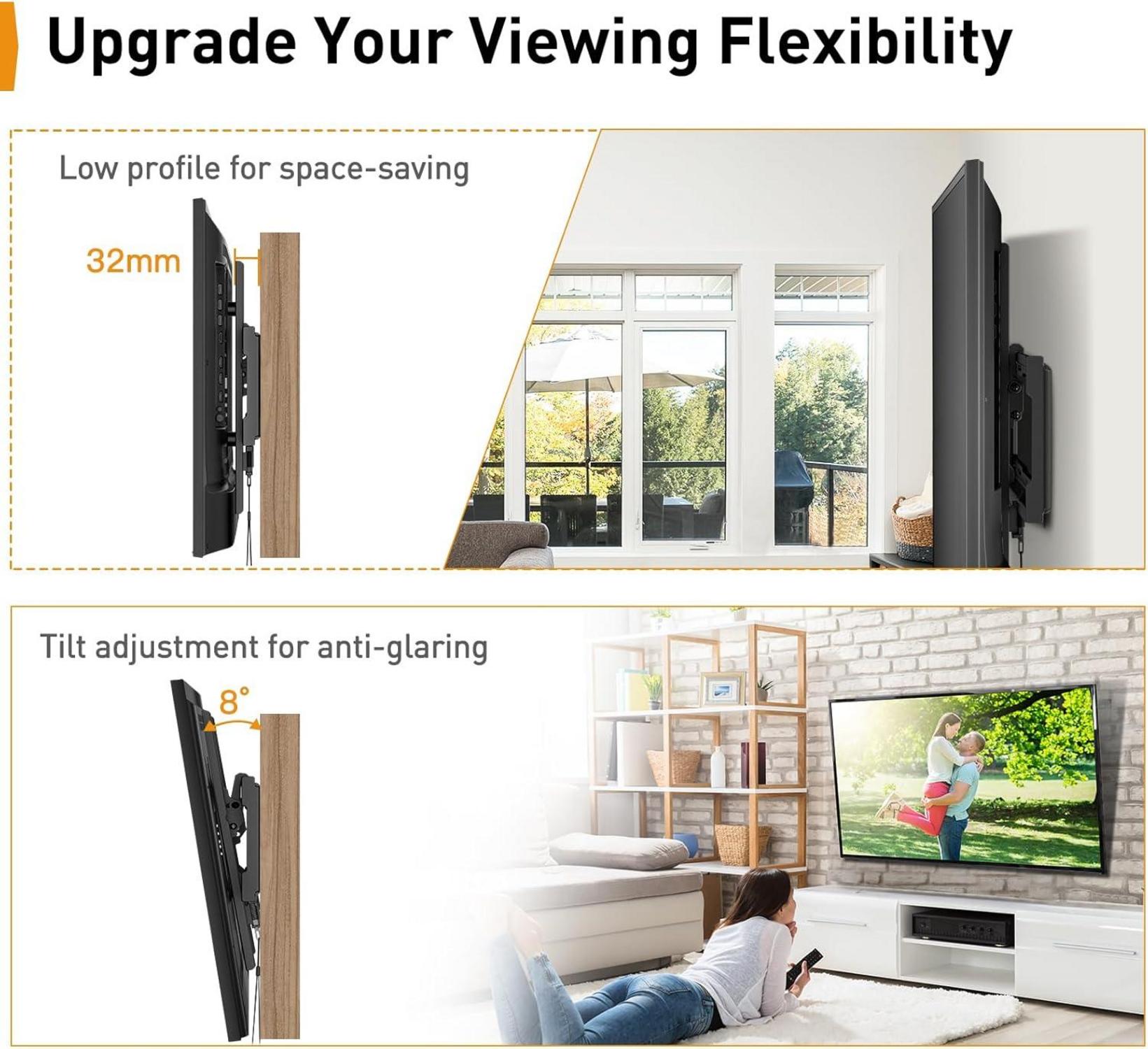 Neigbare TV Wandhalterung für 26-65 Zoll Flach/Curved TV