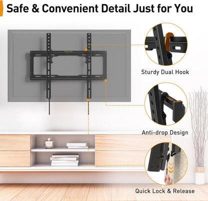 Perlegear TV Wandhalterung Neigbar für 26-65 Zoll Flach&Curved TV bis 45kg