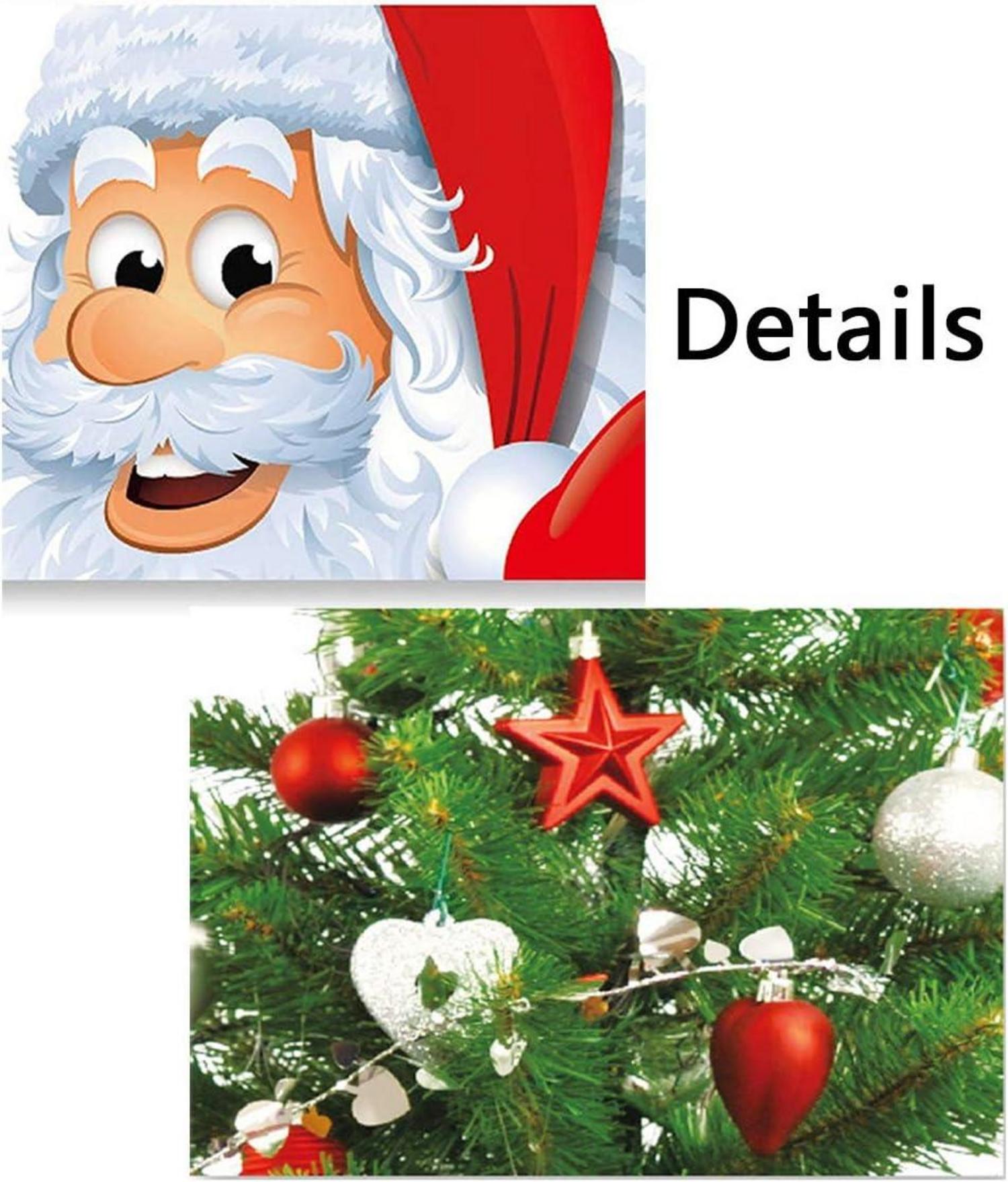 YULOONG Weihnachtsfenster Statische Aufkleber Vinyl Weihnachtsmann Baum