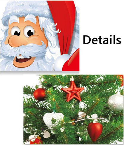 YULOONG Weihnachtsfenster Statische Aufkleber Vinyl Weihnachtsmann Baum