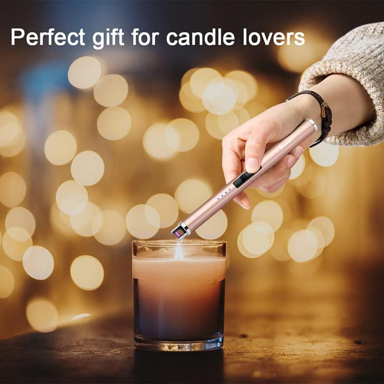 SUPRUS Elektronisches Feuerzeug USB-Wiederaufladbar Winddicht Gold