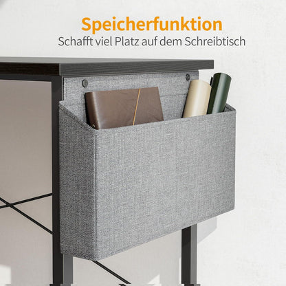 L-förmiger Computertisch 150x120cm Gaming-Tisch mit Monitorständer - Schwarz