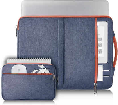 Laptoptasche 15-16 Zoll Hülle mit Zubehörtasche dunkelgrau
