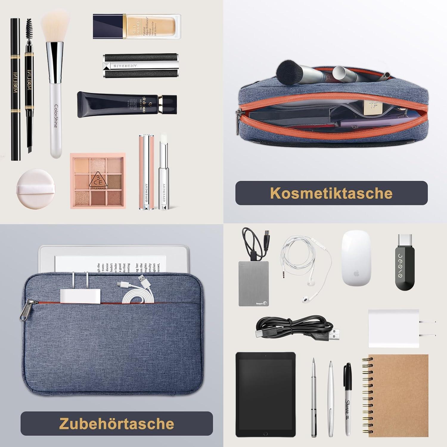 Voova Laptoptasche 15 15.6 16 Zoll Dunkelgrau MacBook Hülle Zubehörtasche