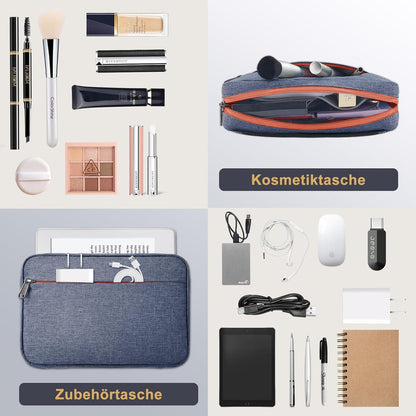 Voova Laptoptasche 15 15.6 16 Zoll Dunkelgrau MacBook Hülle Zubehörtasche