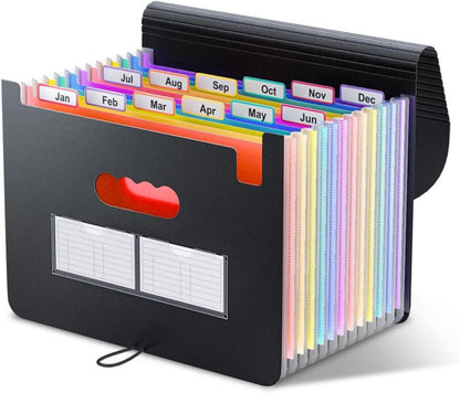 A4 Dokumentenmappe 12 Fächer Sortiermappe Organizer mit Gummizug