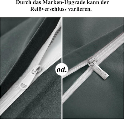 Kissenbezug 80x80 Grau Anthrazit Mikrofaser Doppelpack