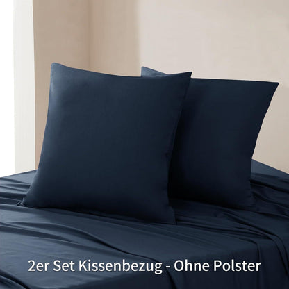 Kissenbezug 80x80 Dunkelblau Mikrofaser 2er Set mit