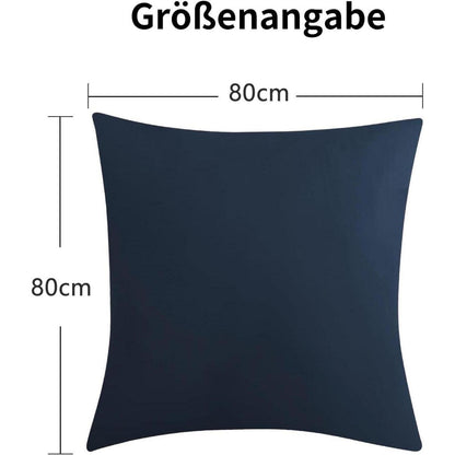Kissenbezug 80x80 Dunkelblau Mikrofaser 2er Set mit