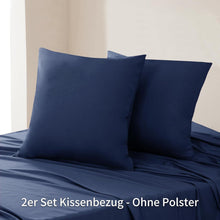 Kissenbezug 80x80 Dunkelblau Mikrofaser 2er Set mit