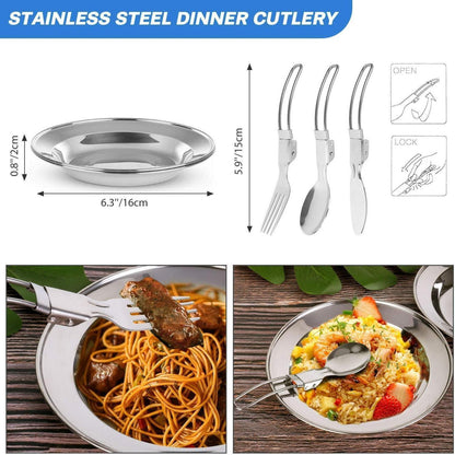 Odoland Camping Geschirr Set 17-teilig Aluminium Kochset