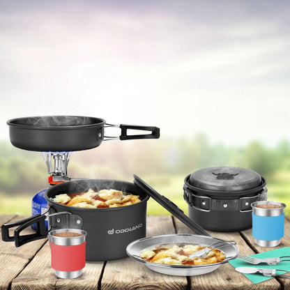 Leichtes Camping-Kochgeschirr-Set 1-2 Personen Trekking