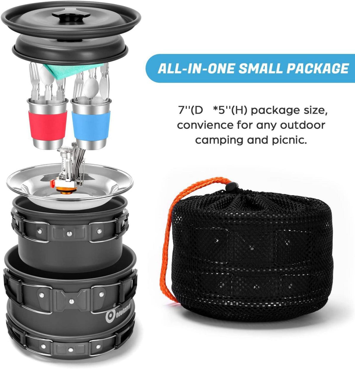 Leichtes Camping Kochgeschirr Set für Trekking Camping3273