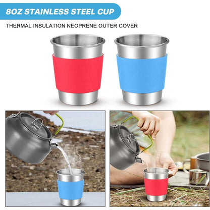 Camping Geschirr Set Töpfe Pfanne Tasse Teller Besteck