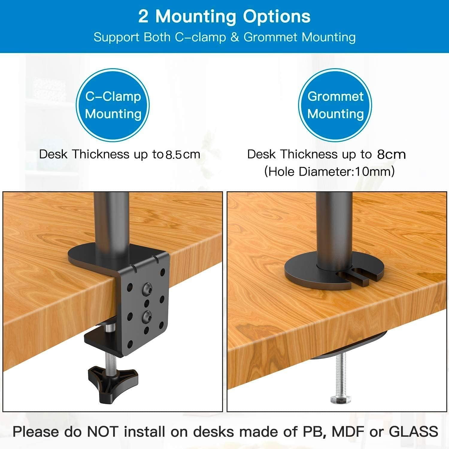 Monitor Halterung für 3 Monitore 13-27 Zoll 10 kg pro Arm VESA 75 100 mm