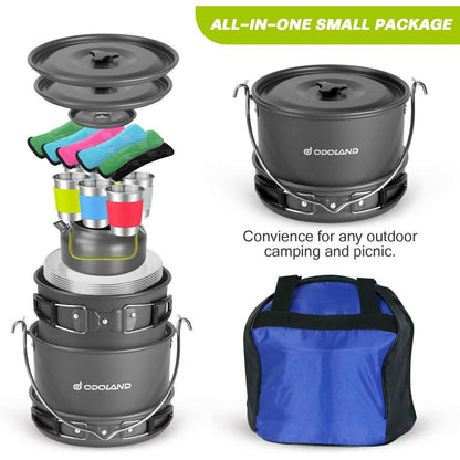 Odoland Camping Geschirr Set für 6 Personen - Outdoor