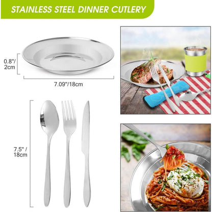 Odoland Camping Geschirr Set für 6 Personen - Outdoor