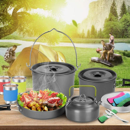 Odoland Camping Geschirr Set für 6 Personen - Outdoor