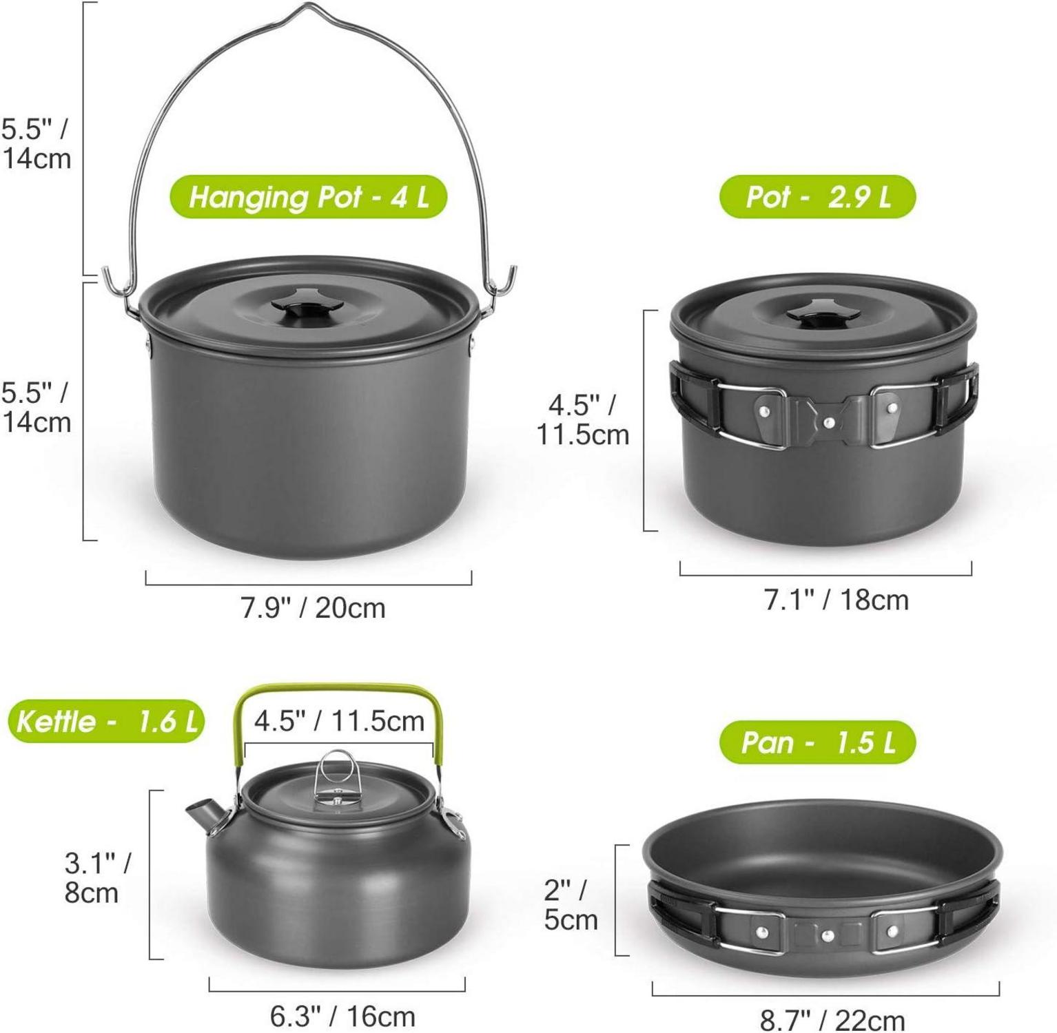Odoland Camping Geschirr Set für 6 Personen - Outdoor