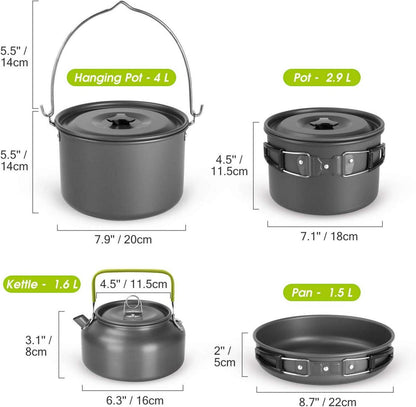 Odoland Camping Geschirr Set für 6 Personen - Outdoor
