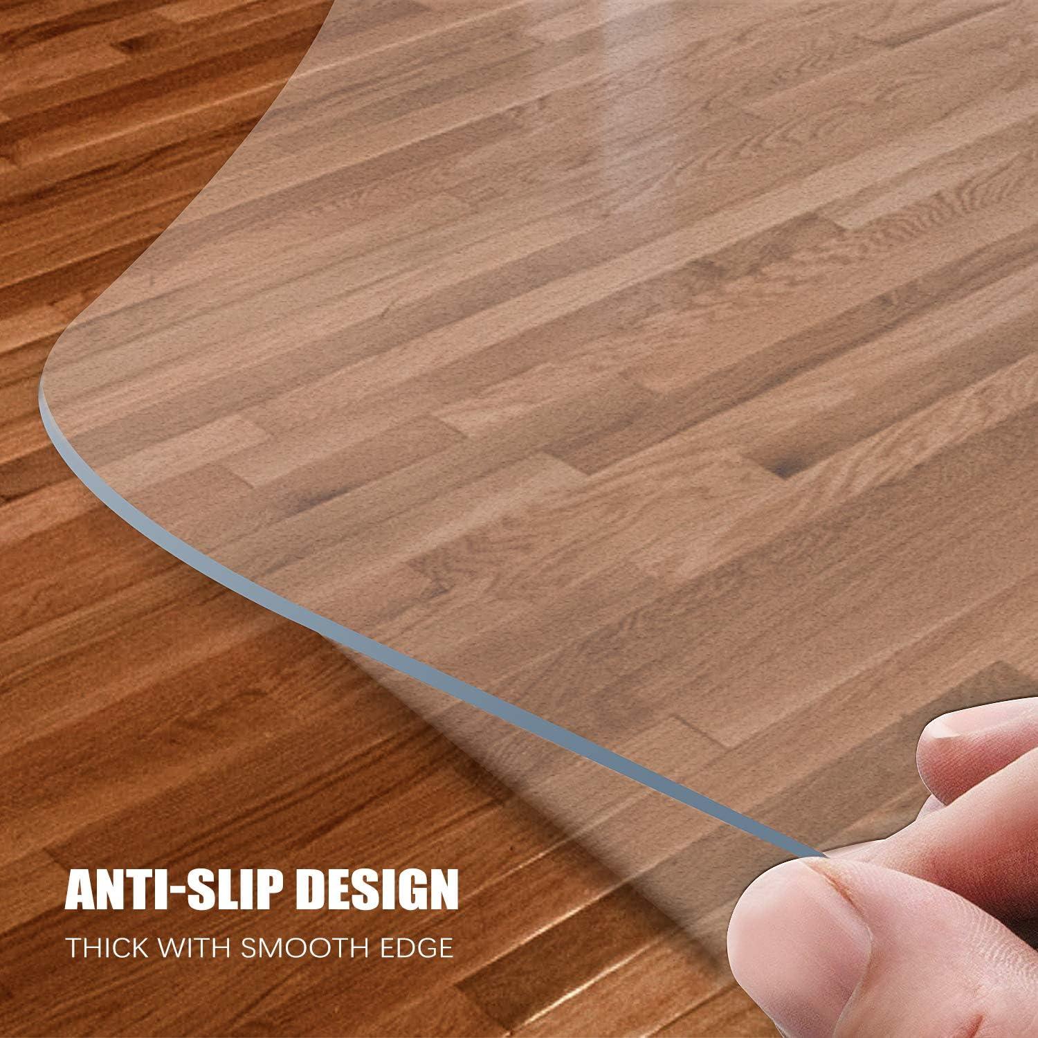 Stuhlmatte für Harte Böden 76x120cm transparente Holz-Fliesen Schutzmatte