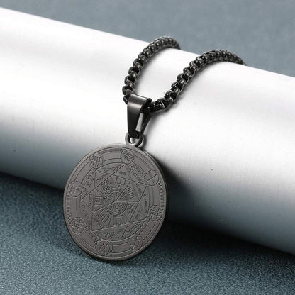 Erzengel Siegel Halskette Herren Edelstahl Amulett Anhänger