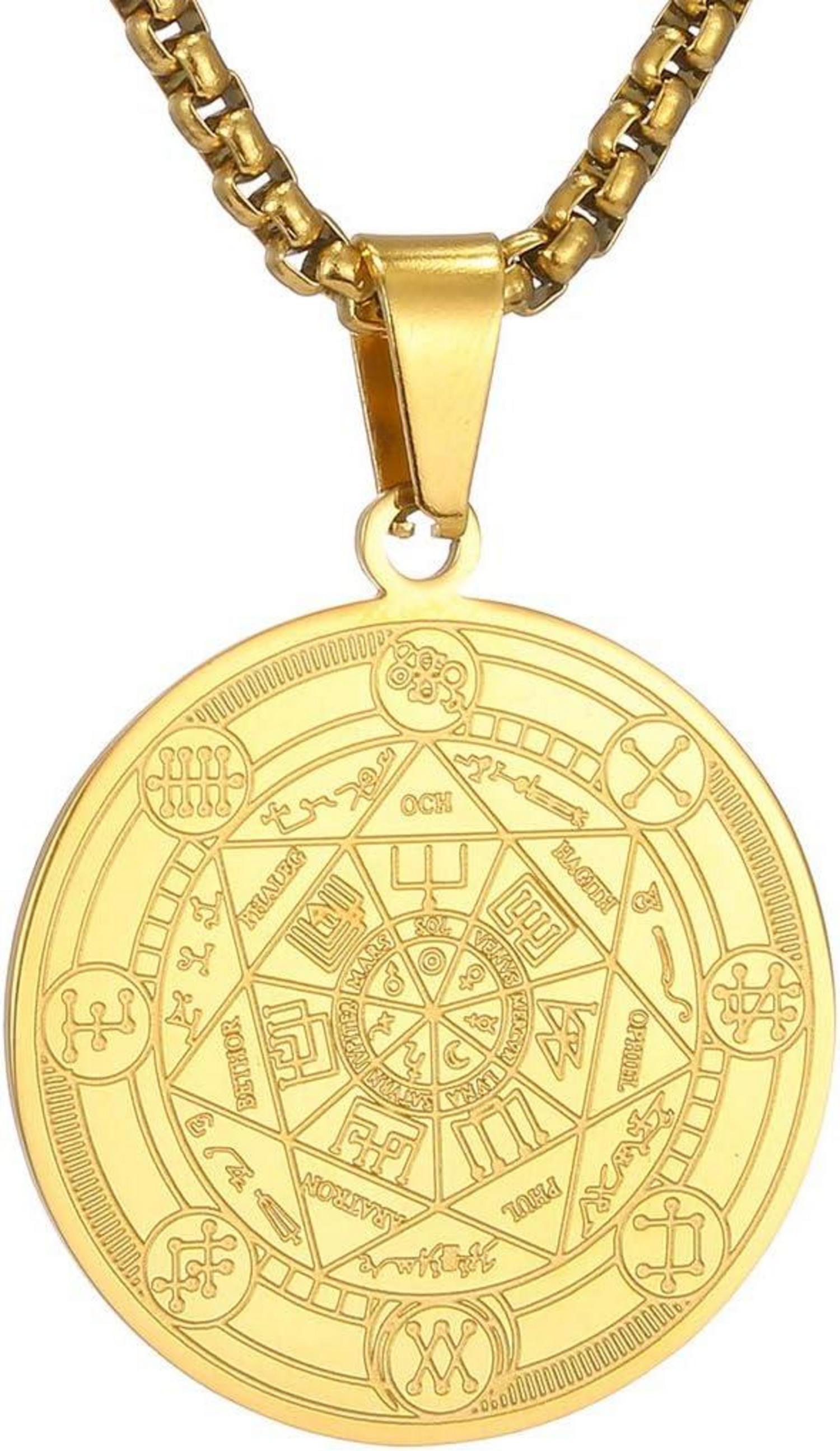 Erzengel Siegel Medaille Amulett Halskette Edelstahl Herren Style3 Or