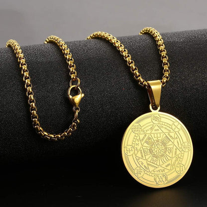 Erzengel Siegel Medaille Amulett Halskette Edelstahl Herren Style3 Or