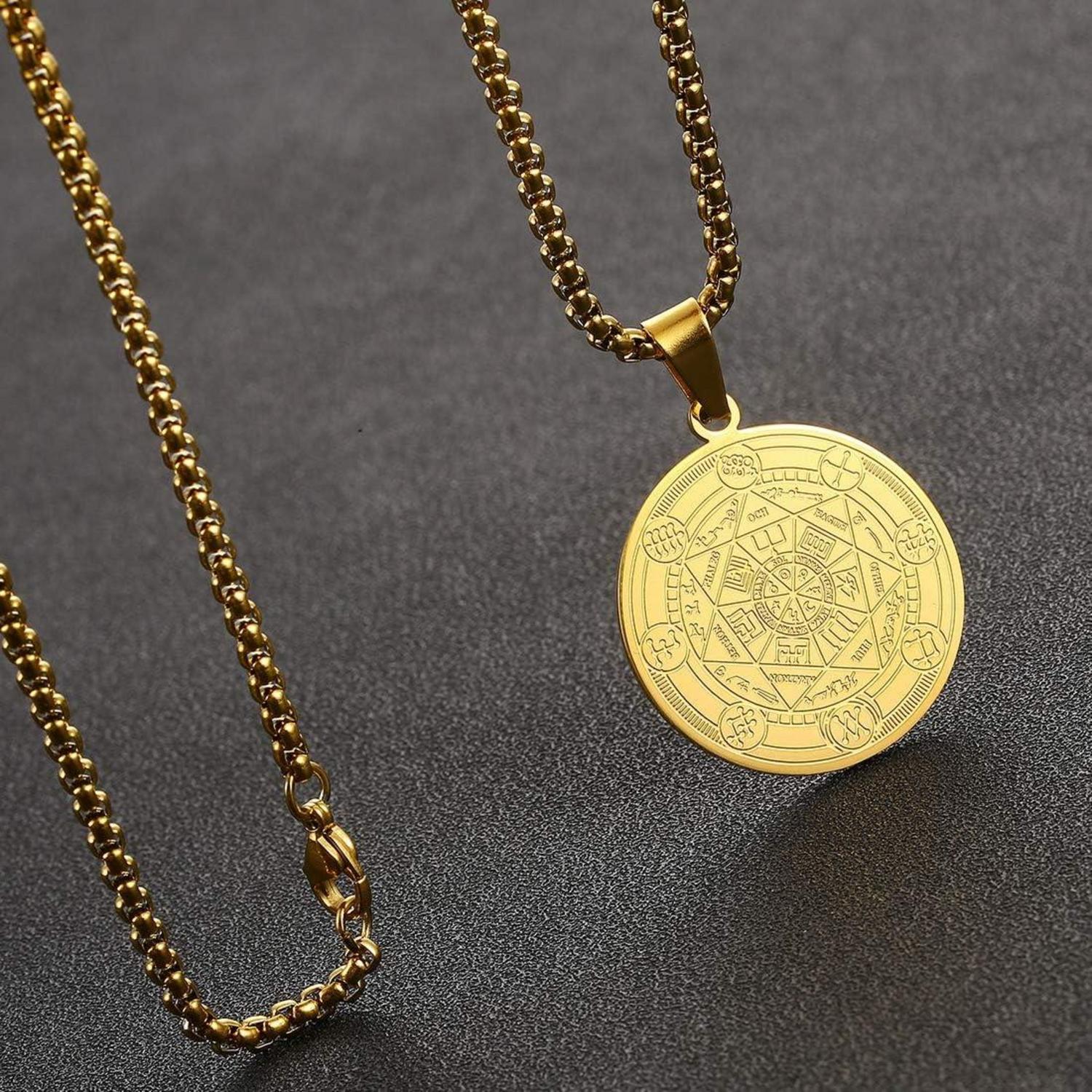 AFSTALR Halskette Herren 7 Erzengel Siegel Edelstahl Amulett