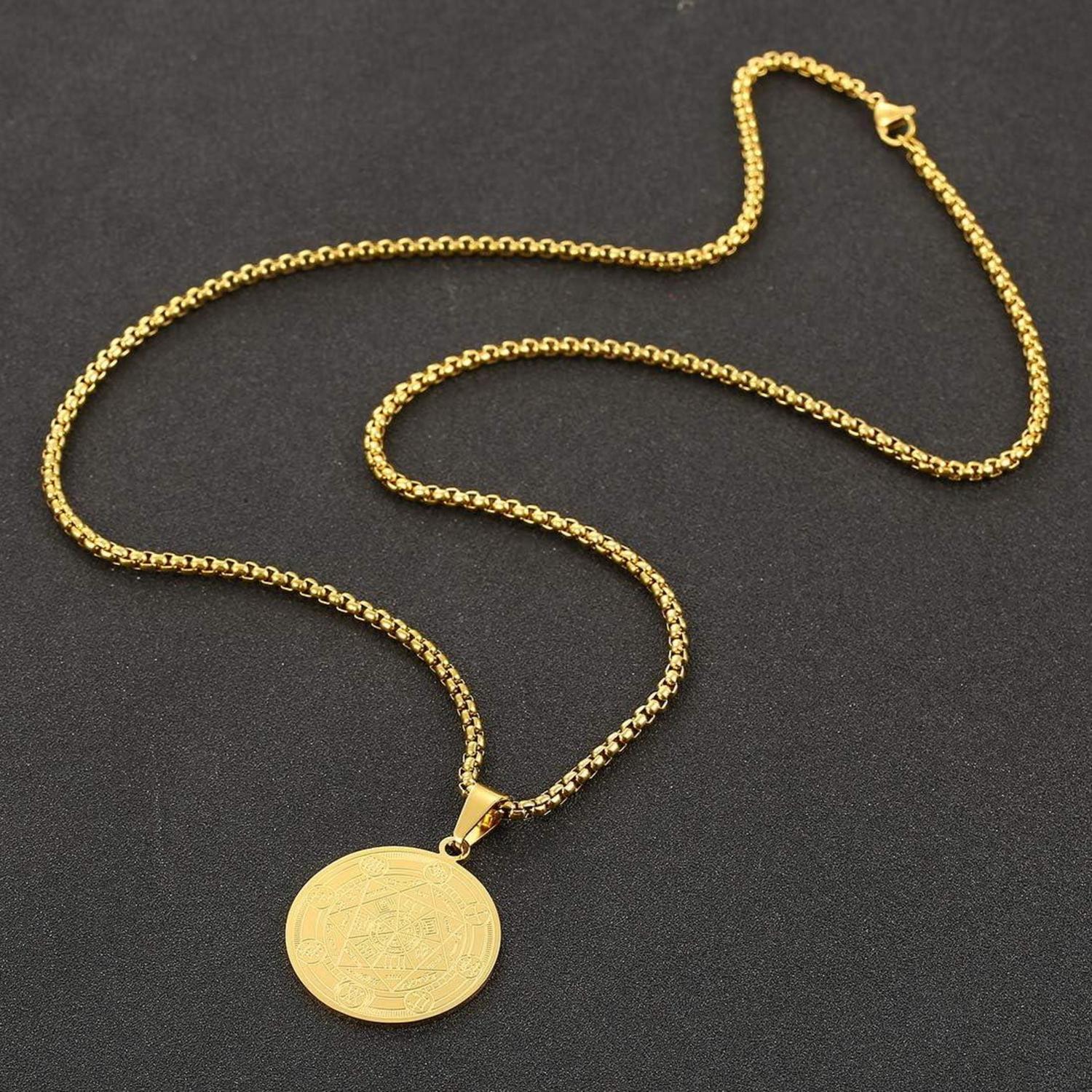 AFSTALR 7 Erzengel Siegel Amulett Halskette Herren Edelstahl Schmuck Style3 Or