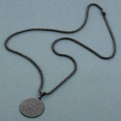 AFSTALR Herren Halskette 7 Erzengel Siegel Amulett Edelstahl Noir