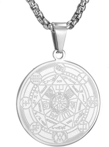 Schmuck Halskette Sieben Erzengel Medaille Talisman Edelstahl Amulett