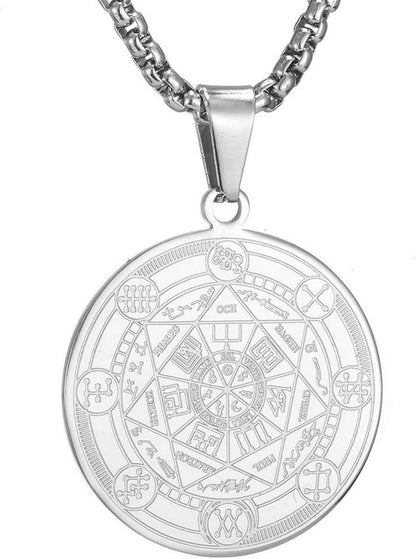 Schmuck Halskette Sieben Erzengel Medaille Talisman Edelstahl Amulett