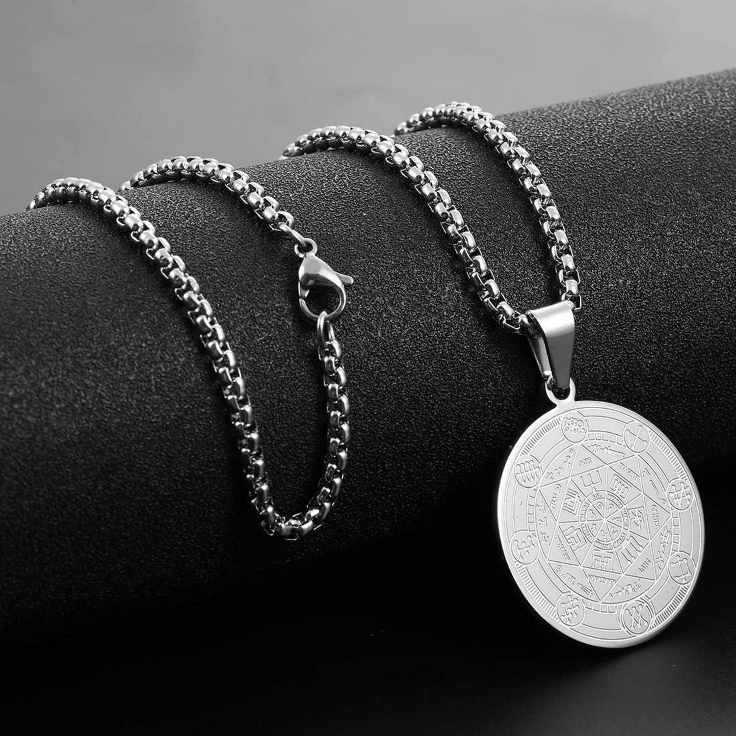 AFSTALR Halskette Herren 7 Erzengel Siegel Edelstahl Amulett