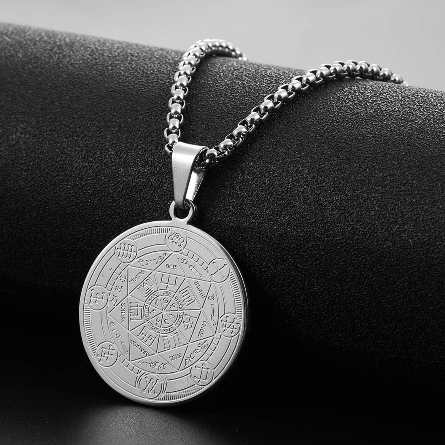 Schmuck Halskette Sieben Erzengel Medaille Talisman Edelstahl Amulett