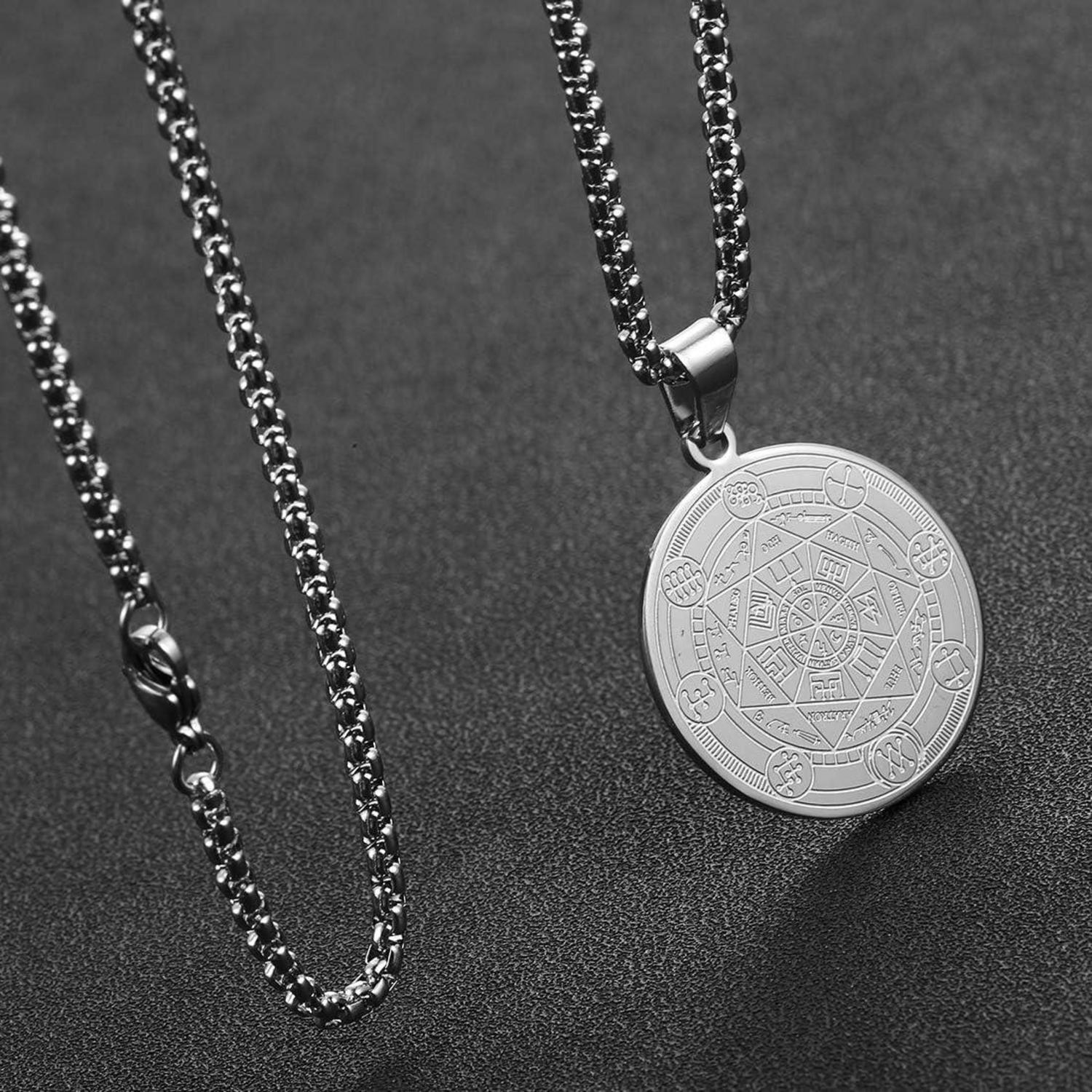 Halskette Herren 7 Erzengel Siegel Medaille Talisman Edelstahl Amulett