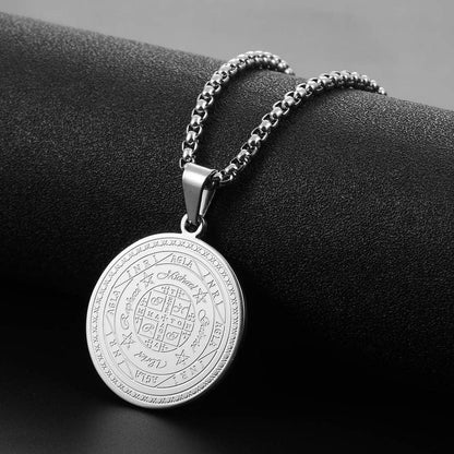 Erzengel Siegel Amulett Edelstahl Halskette Herren Anhänger