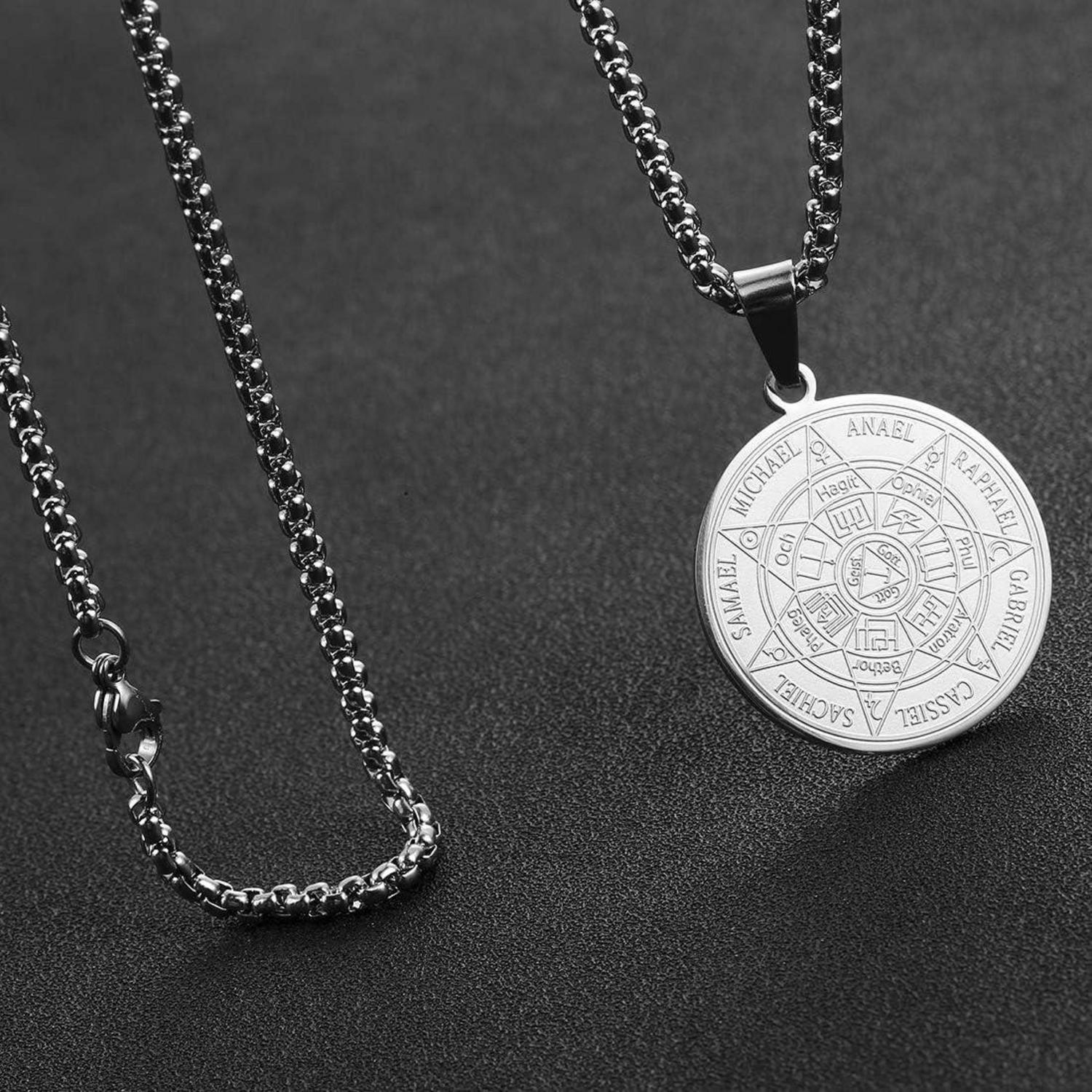 AFSTALR Halskette Herren 7 Erzengel Siegel Medaille Talisman