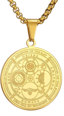 AFSTALR Erzengel Siegel Amulett Edelstahl Halskette Männer Anhänger