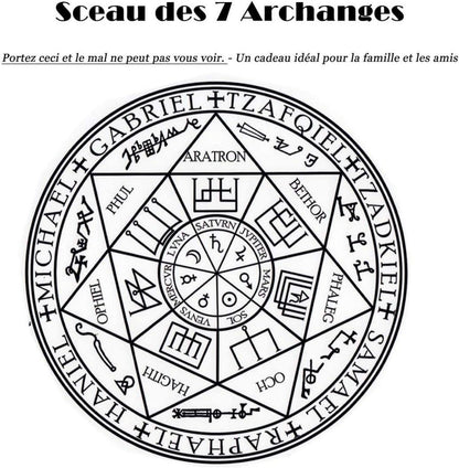Herren Halskette 7 Erzengel Siegel Amulett Talisman Edelstahl