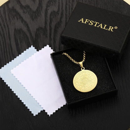 Halskette Herren 7 Erzengel Siegel Medaille Talisman Edelstahl Armee