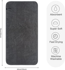 Mikrofaser Handtuch Set 40x76 cm, Dunkelgrau, 4er-Pack