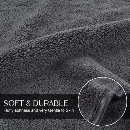 4er Pack Mikrofaser Handtücher Set Flauschig Saugstark 40x76cm Dunkelgrau