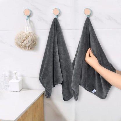 Mikrofaser Handtuch Set Haare Badetuch Duschtücher 40x76cm 4er Dunkelgrau
