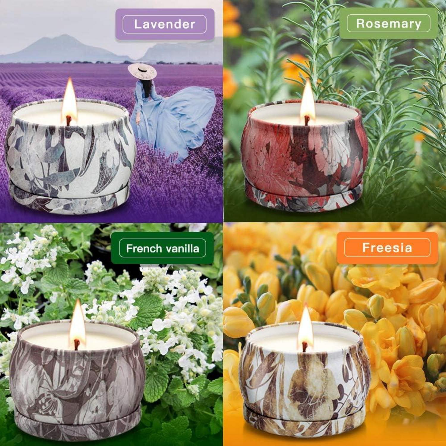 Duftkerzen Geschenkset 4x120g für Frauen Aromatherapie
