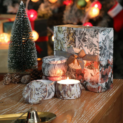 Duftkerzen Geschenkset 4x120g Aromatherapie Sojawachs Weihnachten Valentinstag